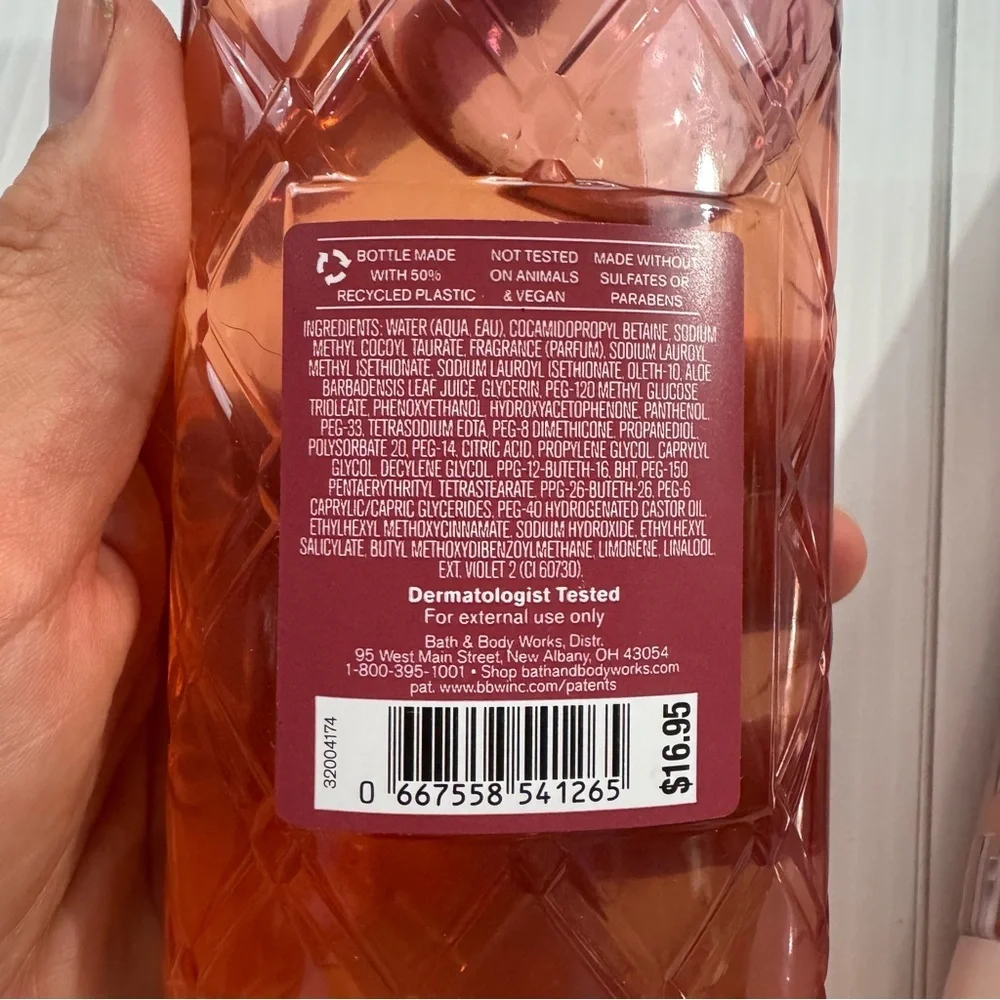 NWT Bath & Body Works Champagne Toast Body Wash Set - Red, Gold, Pink